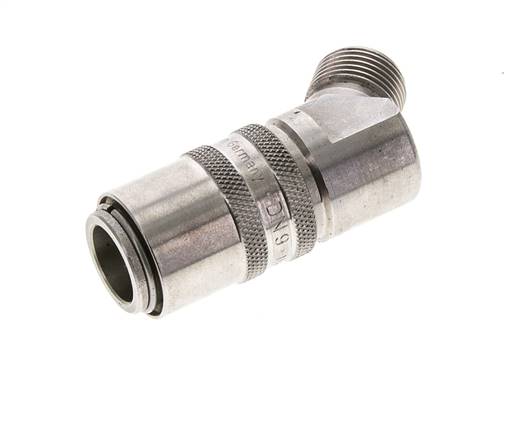 Stainless Steel DN 9 Mold Coupling Socket G 3/8 inch Male Threads 45-deg