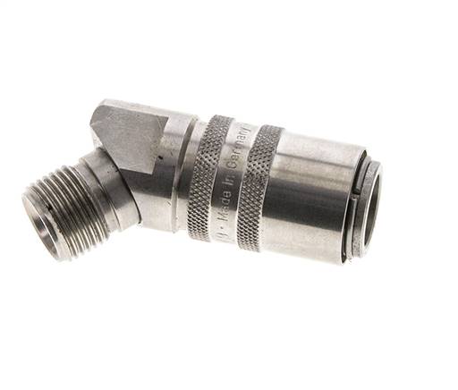 Stainless Steel DN 9 Mold Coupling Socket G 3/8 inch Male Threads 45-deg