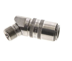 Stainless Steel DN 9 Mold Coupling Socket G 3/8 inch Male Threads 45-deg