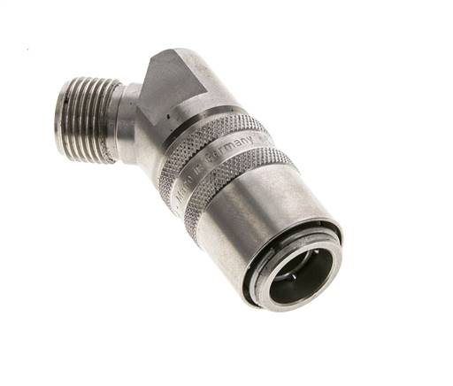 Stainless Steel DN 9 Mold Coupling Socket G 3/8 inch Male Threads 45-deg