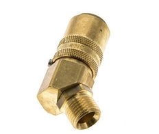 Brass DN 9 Mold Coupling Socket M16x1.5 Male Threads Unlocking Protection Double Shut-Off 45-deg