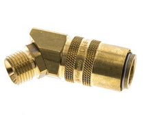 Brass DN 9 Mold Coupling Socket M16x1.5 Male Threads Unlocking Protection Double Shut-Off 45-deg