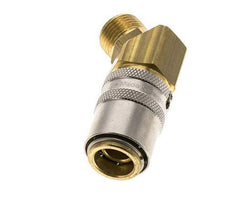 Brass DN 9 Mold Coupling Socket G 3/8 inch Male Threads Unlocking Protection 45-deg