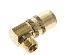 Brass DN 9 Mold Coupling Socket G 3/8 inch Male Threads Double Shut-Off 90-deg