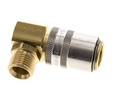 Brass DN 9 Mold Coupling Socket M16x1.5 Male Threads 90-deg