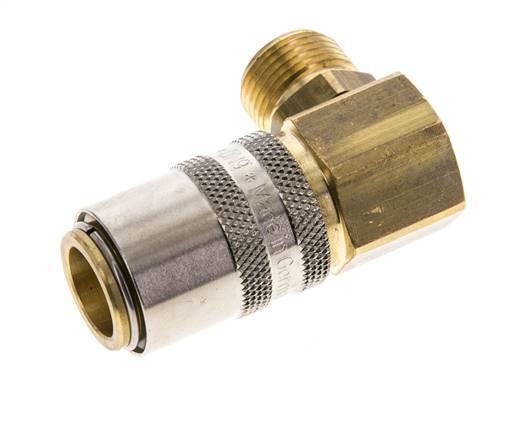 Brass DN 9 Mold Coupling Socket G 3/8 inch Male Threads 90-deg