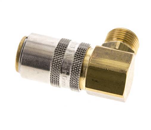 Brass DN 9 Mold Coupling Socket G 3/8 inch Male Threads 90-deg