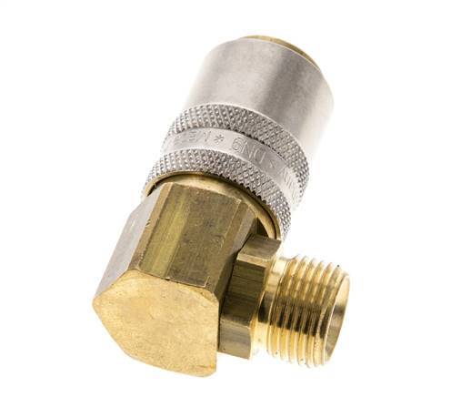 Brass DN 9 Mold Coupling Socket G 3/8 inch Male Threads 90-deg