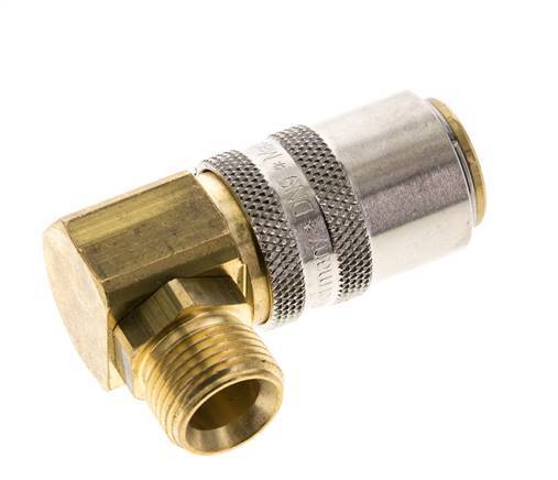 Brass DN 9 Mold Coupling Socket G 3/8 inch Male Threads 90-deg