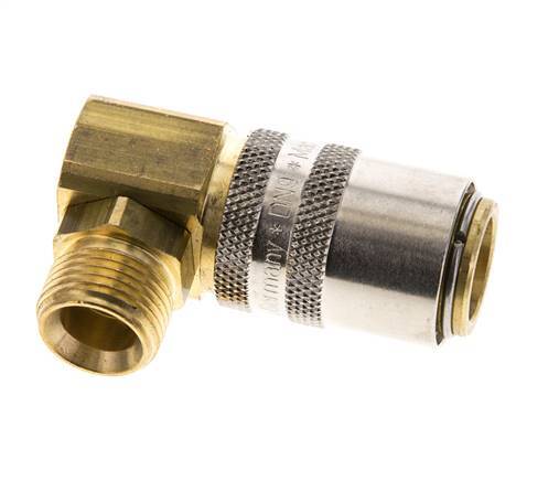 Brass DN 9 Mold Coupling Socket G 3/8 inch Male Threads 90-deg