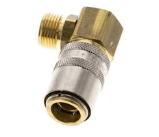 Brass DN 9 Mold Coupling Socket G 3/8 inch Male Threads 90-deg