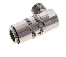 Stainless Steel DN 9 Mold Coupling Socket M16x1.5 Male Threads Double Shut-Off 90-deg