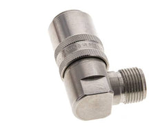 Stainless Steel DN 9 Mold Coupling Socket G 3/8 inch Male Threads Double Shut-Off 90-deg
