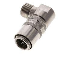 Stainless Steel DN 9 Mold Coupling Socket G 3/8 inch Male Threads Double Shut-Off 90-deg