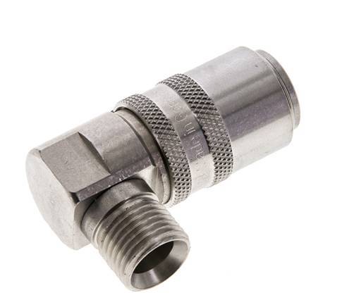 Stainless Steel DN 9 Mold Coupling Socket M16x1.5 Male Threads 90-deg