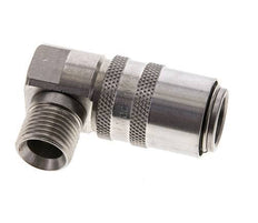 Stainless Steel DN 9 Mold Coupling Socket M16x1.5 Male Threads 90-deg