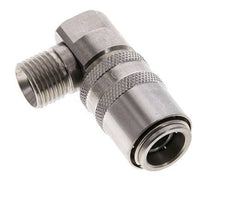 Stainless Steel DN 9 Mold Coupling Socket M16x1.5 Male Threads 90-deg