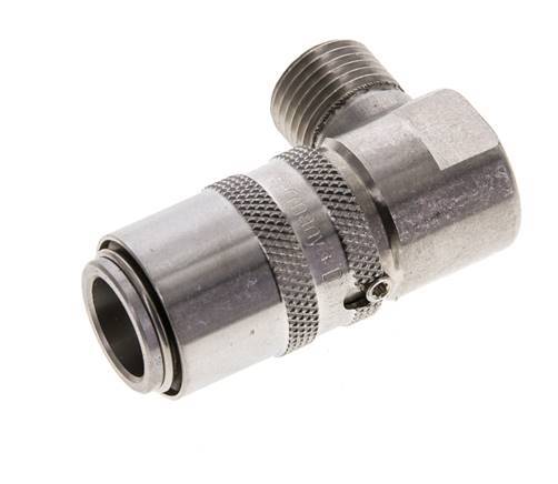 Stainless Steel DN 9 Mold Coupling Socket M16x1.5 Male Threads 90-deg