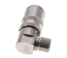 Stainless Steel DN 9 Mold Coupling Socket M16x1.5 Male Threads 90-deg