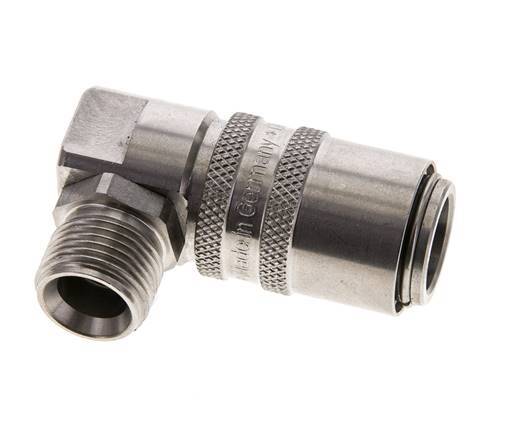 Stainless Steel DN 9 Mold Coupling Socket G 3/8 inch Male Threads 90-deg