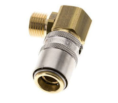 Brass DN 9 Mold Coupling Socket M16x1.5 Male Threads Unlocking Protection 90-deg