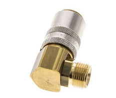 Brass DN 9 Mold Coupling Socket G 3/8 inch Male Threads Unlocking Protection 90-deg