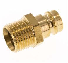 Brass DN 9 Mold Coupling Plug M16x1.5 Male Threads Double Shut-Off