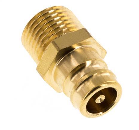 Brass DN 9 Mold Coupling Plug M16x1.5 Male Threads Double Shut-Off