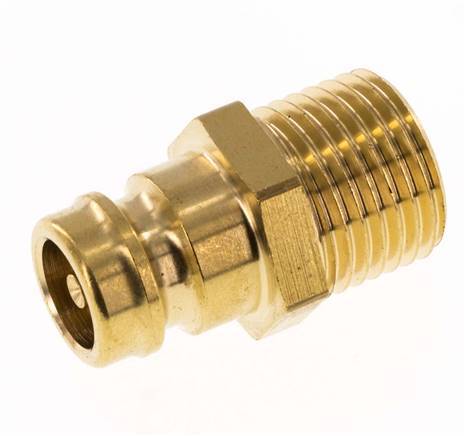 Brass DN 9 Mold Coupling Plug M16x1.5 Male Threads Double Shut-Off