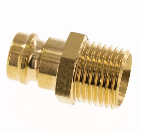 Brass DN 9 Mold Coupling Plug M16x1.5 Male Threads Double Shut-Off