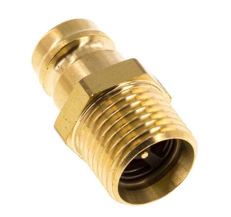 Brass DN 9 Mold Coupling Plug M16x1.5 Male Threads Double Shut-Off