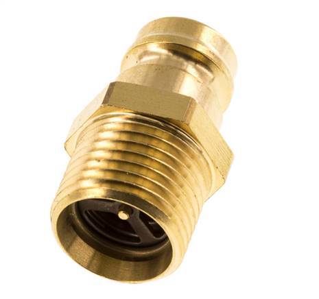 Brass DN 9 Mold Coupling Plug M16x1.5 Male Threads Double Shut-Off