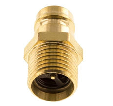 Brass DN 9 Mold Coupling Plug M16x1.5 Male Threads Double Shut-Off