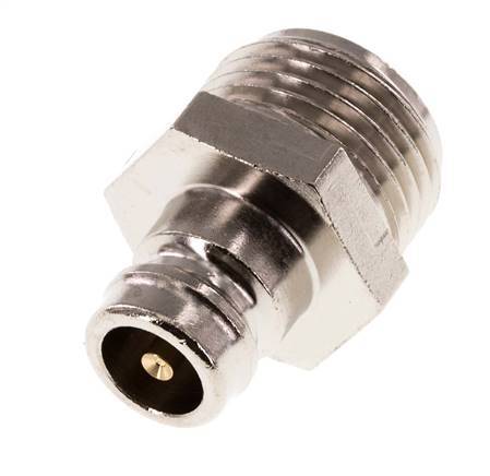 Brass DN 9 Mold Coupling Plug G 1/2 inch Male Threads Double Shut-Off