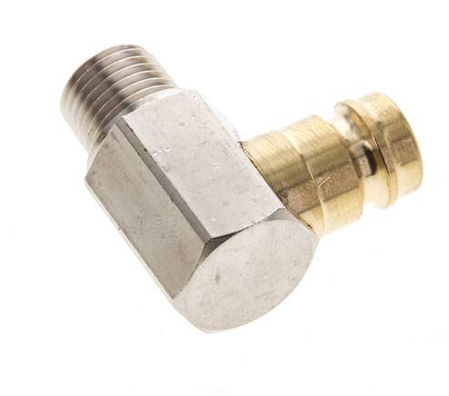 Brass DN 9 Mold Coupling Plug R 1/4 inch Male Threads 90-deg