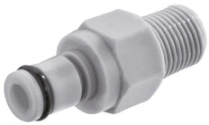 PP DN 3.2 Linktech Coupling Plug 1/8 inch Male NPT Threads Double Shut-Off Grey 20 Series