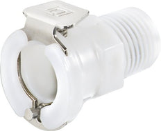 POM DN 6.4 Linktech Coupling Socket R 3/8 inch Male Threads Double Shut-Off 40 Series