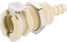 PP DN 6.4 Linktech Coupling Socket 9.5 mm Hose Pillar Bulkhead Beige 40 Series