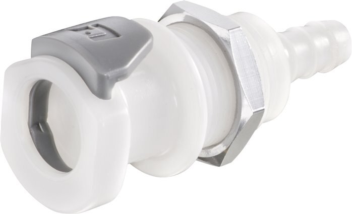 POM DN 6.4 Linktech Coupling Socket 6.4 mm Hose Pillar Bulkhead Double Shut-Off 50 Series