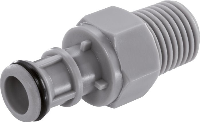 PP DN 6.4 Linktech Coupling Plug 3/8 inch Male NPT Threads Double Shut-Off 50 Series