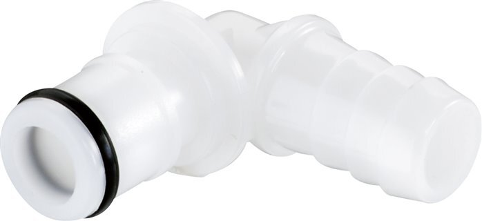 POM DN 6.4 Linktech Coupling Plug 9.5 mm Hose Pillar 90-deg 50 Series