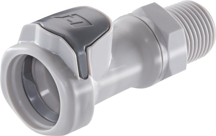 PP DN 9.5 Linktech Coupling Socket 3/8 inch Male NPT Threads Double Shut-Off 60 Series