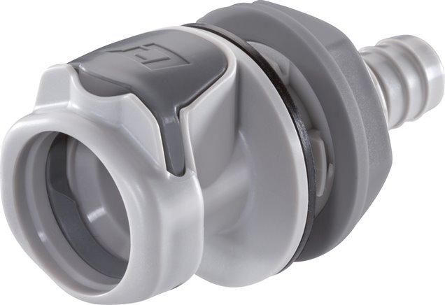 PP DN 9.5 Linktech Coupling Socket 9.5 mm Hose Pillar Bulkhead Double Shut-Off 60 Series