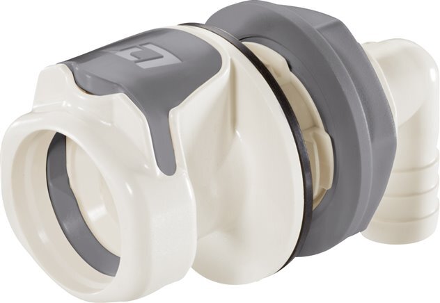 PSU DN 9.5 Linktech Coupling Socket 12.7 mm Hose Pillar Bulkhead Double Shut-Off 90-deg 60 Series