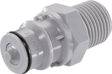 PP DN 9.5 Linktech Coupling Plug 1/2 inch Male NPT Threads Double Shut-Off 60 Series
