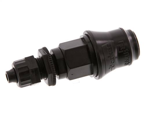 POM DN 5 Coupling Socket 6x8 mm Union Nut Bulkhead