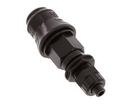 POM DN 5 Coupling Socket 6x8 mm Union Nut Bulkhead