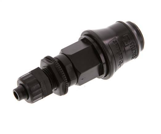 POM DN 5 Coupling Socket 6x8 mm Union Nut Bulkhead