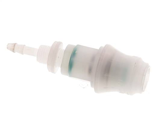 PVDF DN 5 Coupling Socket 4 mm Hose Pillar Bulkhead