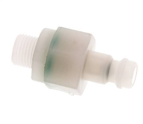 PVDF DN 5 Coupling Plug G 1/8 inch Male Threads Double Shut-Off